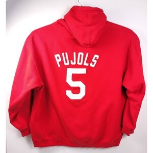 Classic by Alstyle St.Louis Cardinals Pujols 5 Baseball Hoodie Pullover 3XL Red